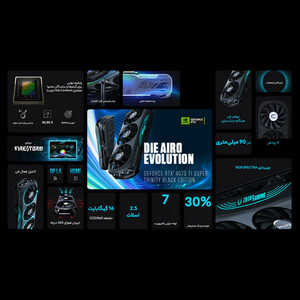 کارت گرافیک زوتک مدل GeForce RTX 4070 Ti SUPER Trinity Black Edition 16GB GDDR6X