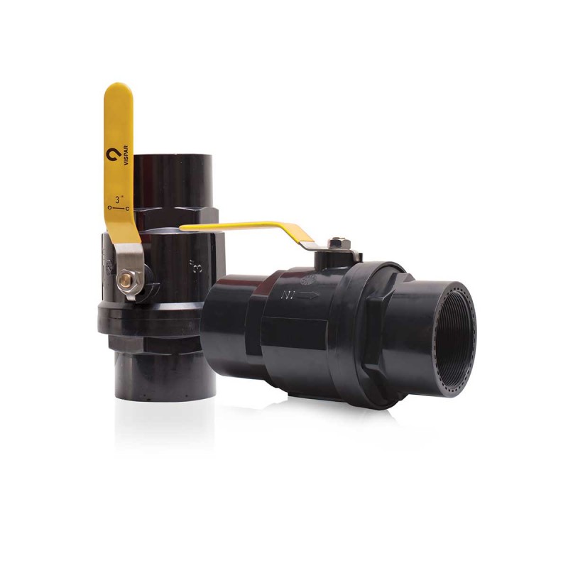 شیر توپی دو ضرب دسته فلزی با توپی بدون آبکاری سایز 3/4 ویسپار