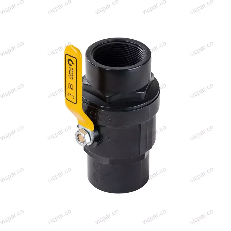 شیر توپی دو ضرب دسته فلزی با توپی بدون آبکاری سایز  2 ویسپار