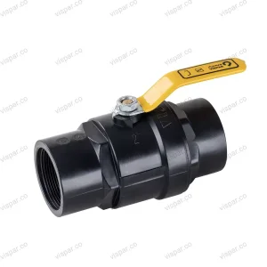 شیر توپی دو ضرب دسته فلزی با توپی آبکاری سایز 2 ویسپار