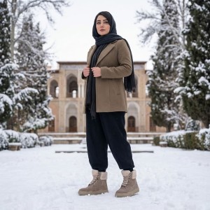 نیم بوت زنانه چرمی  کد WBTi436