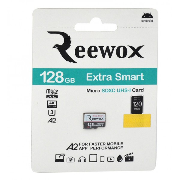کارت حافظه‌ microSDXC ریوکس کلاس 10 استاندارد U3 مدل Extra Smart A2 ظرفیت 128 گیگابایت