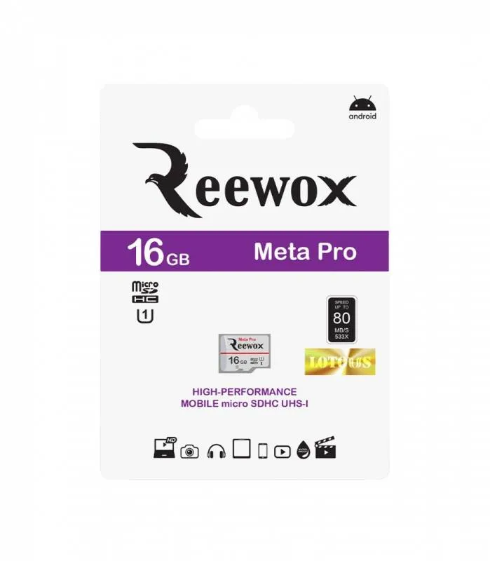 کارت حافظه‌ microSDHC ریوکس کلاس 10 استاندارد U1 مدل Meta Pro ظرفیت 16 گیگابایت