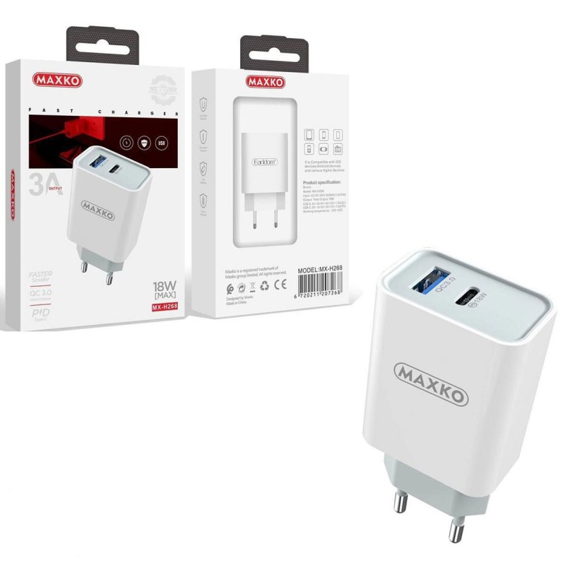 آداپتور شارژر ۲ پورت مکسکو مدل MX-H268