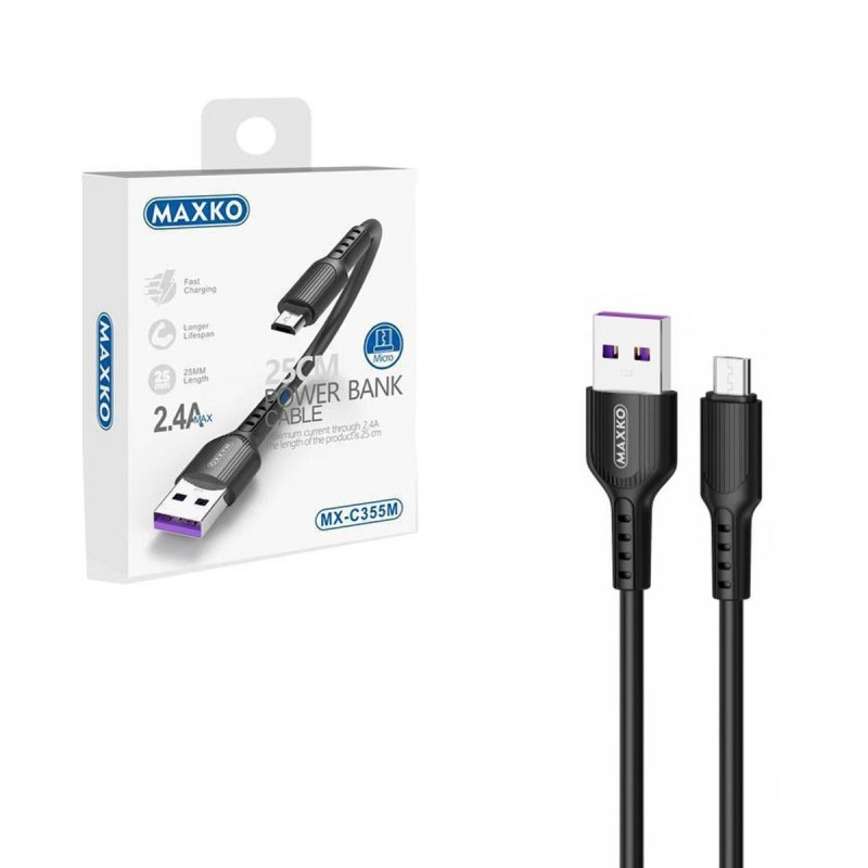 کابل تبدیل کوتاه USB به MICROUSB مکسکو مدل MX-C355M