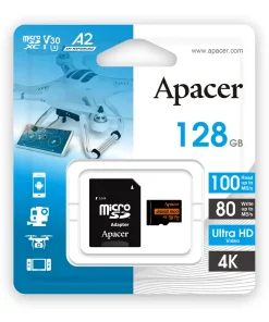 کارت حافظه اپیسر مدل Apacer microSDXC/SDHC UHS-I U3 V30 A2 ظرفیت 128 گیگابایت