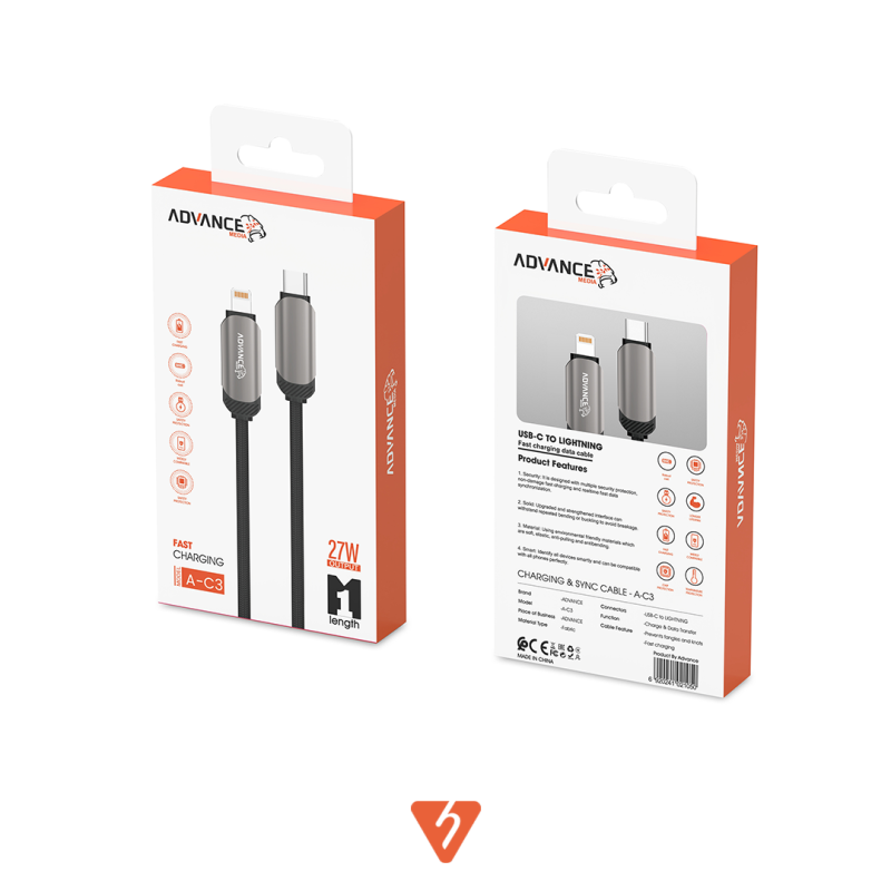 کابل شارژ  Type-C به Lightning ادونس مدل ADVANCE A-C3