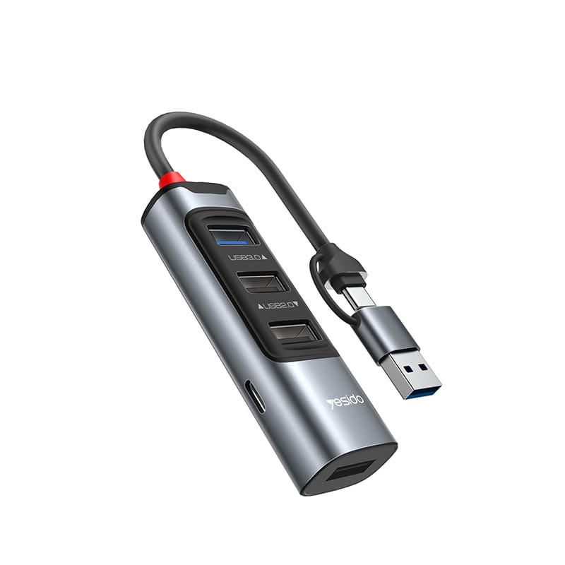 هاب USB/TYPE-C  پنج پورت یسیدو مدلHB20