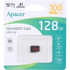 کارت حافظه اپیسر  مدل Apacer  MicroSD XC CL10 U1 UHS l V10 A1 W/1 R100  ظرفیت 128 گیگابایت