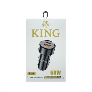شارژر فندکی سوپرفست دو پورت KING مدل K-30