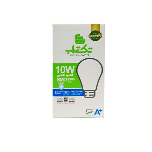 لامپ حبابی تکتاب 10 وات 12 ماه گارانتی ( 5 عددی )