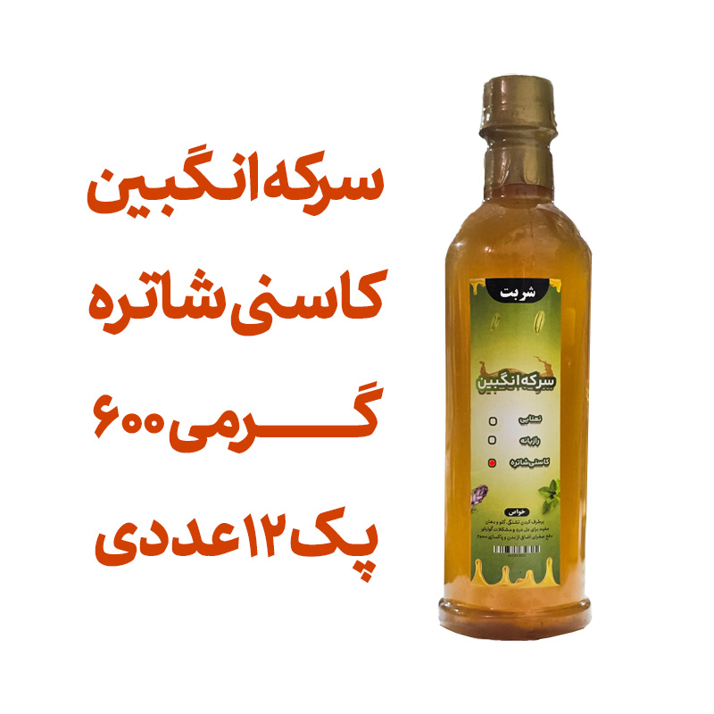 سرکه انگبین کاسنی شاتره (عسلی) 600 گرمی پک 12 عددی