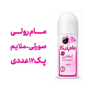 مام رولی صورتی نیکا با رایحه ادکلنی ملایم پک 12عددی