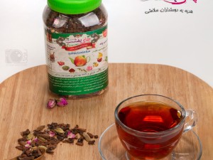 چای بهشت دمنوش میوه ای طعم هل و گل بسته بندی قوطی 170 گرمی