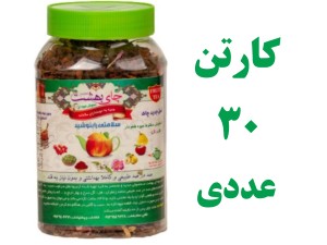 کارتن 30 تایی چای بهشت دمنوش میوه ای طعم هل و گل بسته بندی قوطی 170 گرمی