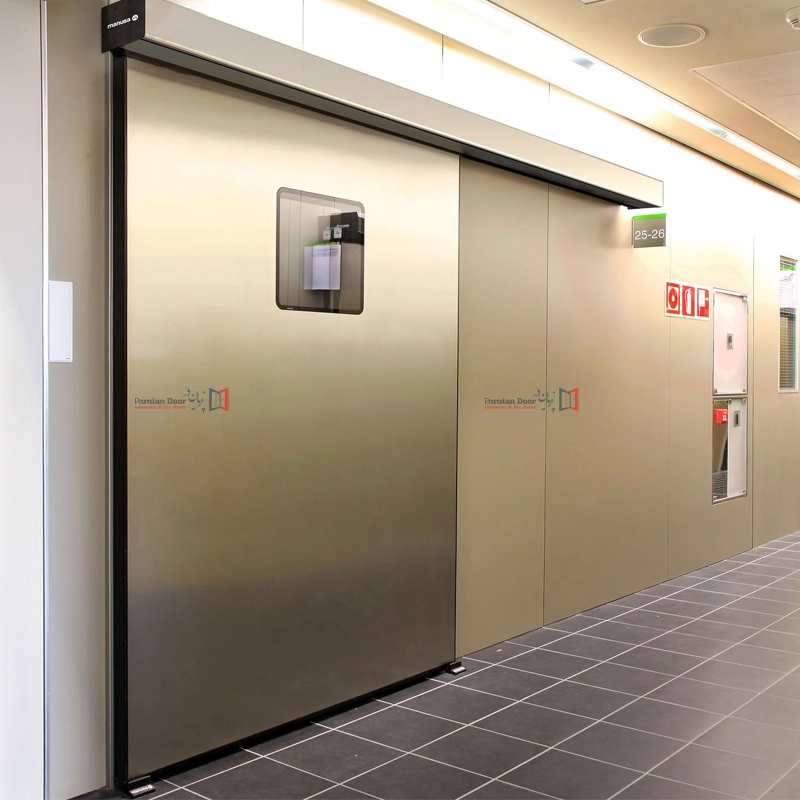 درب اتوماتیک سربی با روکش استیل ضدخش و ضد اشعه