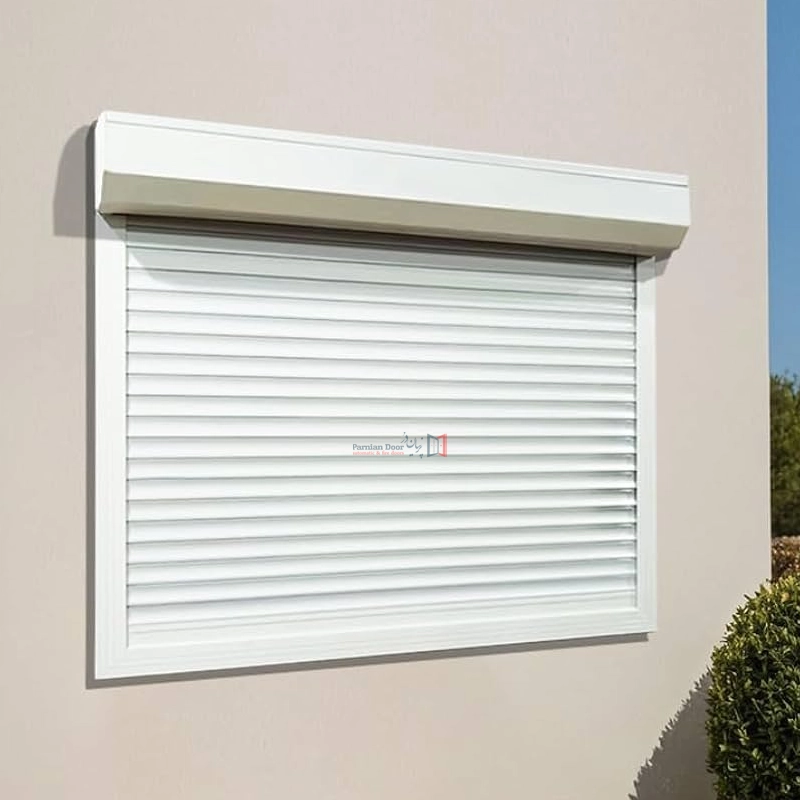 کاور کرکره برقی با رنگ پودری سفید