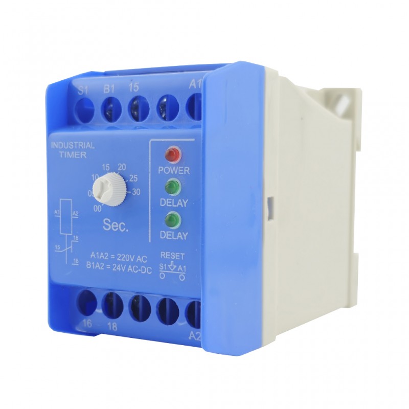 رله الکترونیکی تایمر صنعتی صانت الکترونیک ۰ تا ۳۰ ثانیه