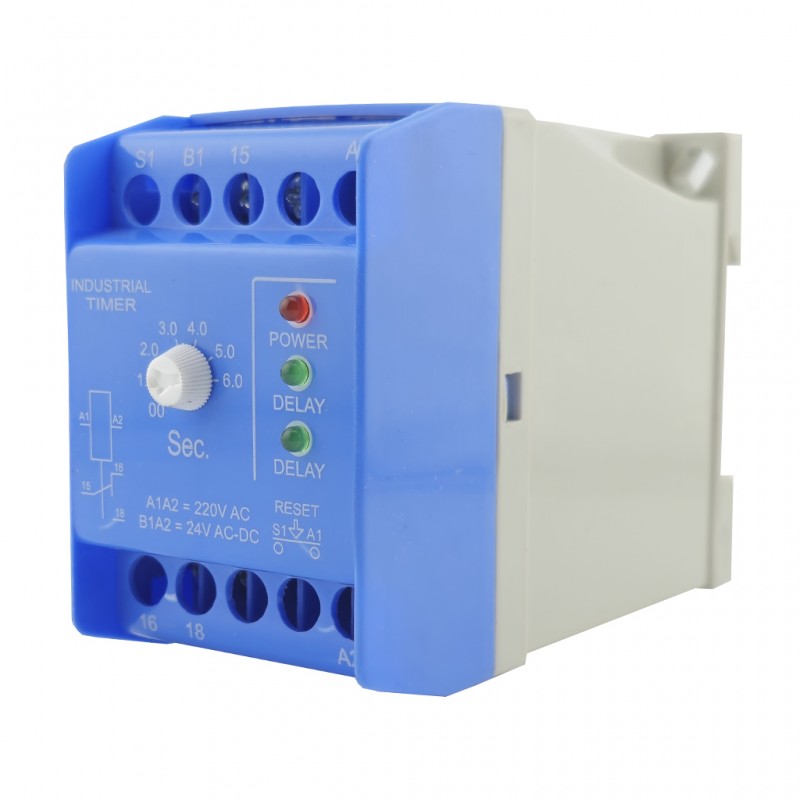 رله الکترونیکی تایمر صنعتی صانت الکترونیک ۰ تا 6 ثانیه