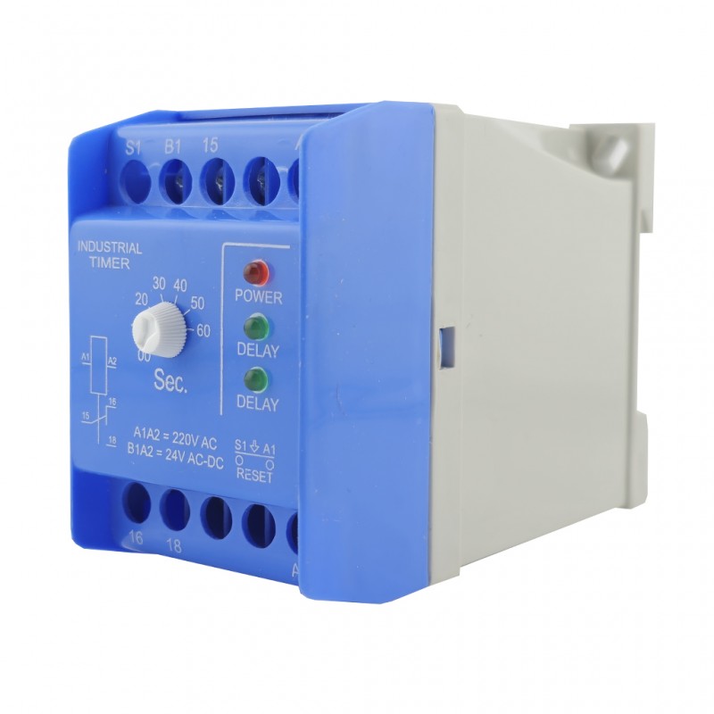 رله الکترونیکی تایمر صنعتی صانت الکترونیک ۰ تا ۶۰ ثانیه
