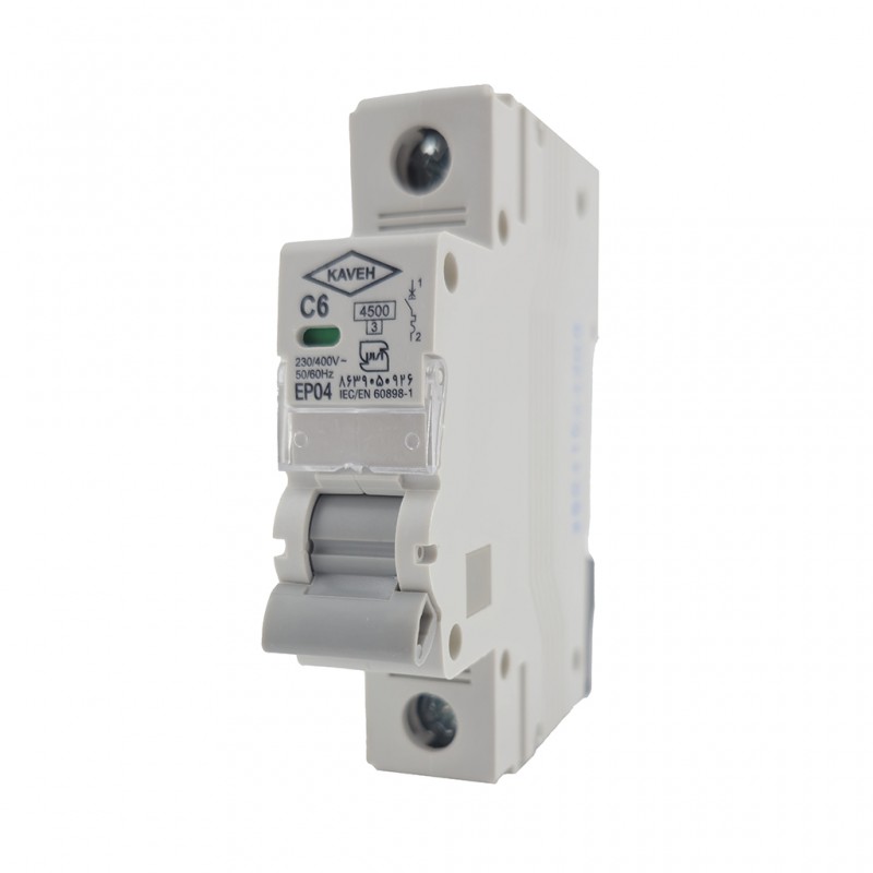 فیوز مینیاتوری تکفاز 6 آمپر الکترو کاوه تیپ C