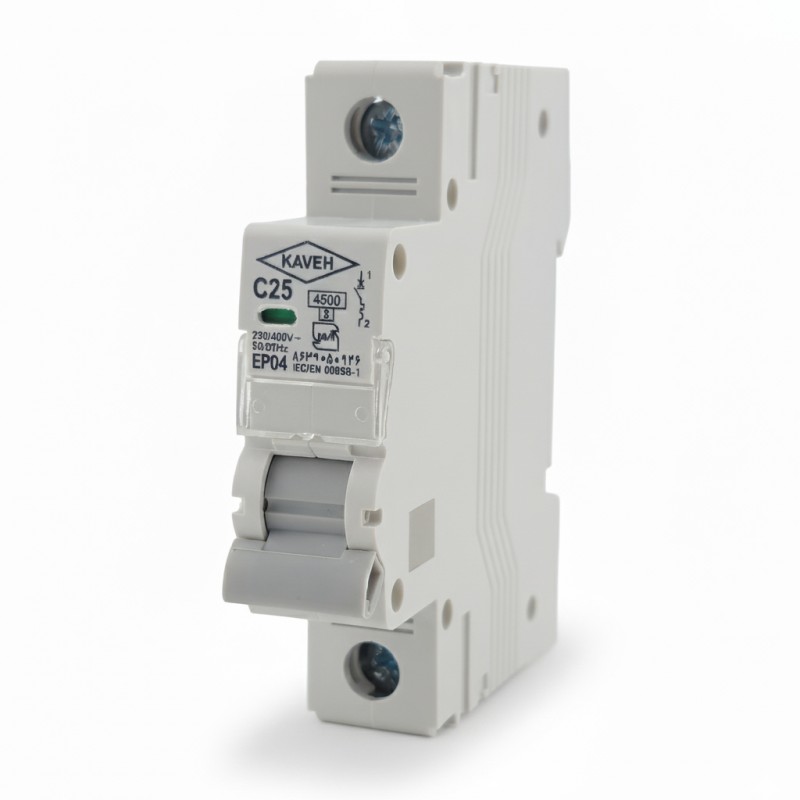 فیوز مینیاتوری تکفاز 25 آمپر الکترو کاوه تیپ C