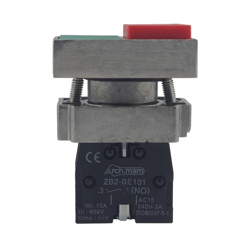 شستی دوبل فلزی تابلویی آرچ مم (Arch.mam) کد XB2-BL8425