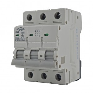 فیوز مینیاتوری سه فاز 20 آمپر الکترو کاوه تیپ C (سه پل)