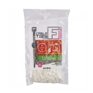 بست کمربندی 10 سانتی‌متر فروزش (عرض 2.5mm) رنگ سفید