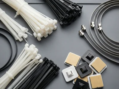 بست کمربندی و متعلقات (پلاستیکی، فلزی استیل، بازشو، پایه چسبی)