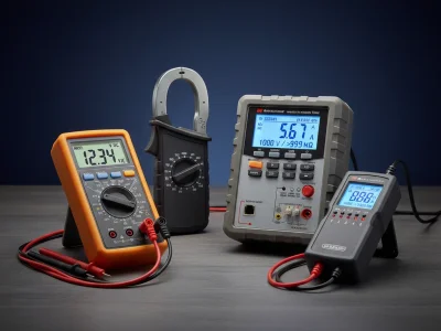 تجهیزات تست الکتریکی (مولتی‌متر، آمپرمتر کلمپی، میگر، ارت سنج، فازمتر)
