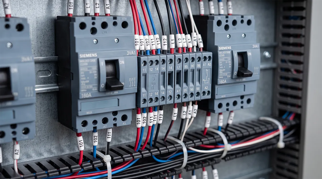 سیمکشی کنتاکتهای کمکی و خطای کلیدهای حفاظتی