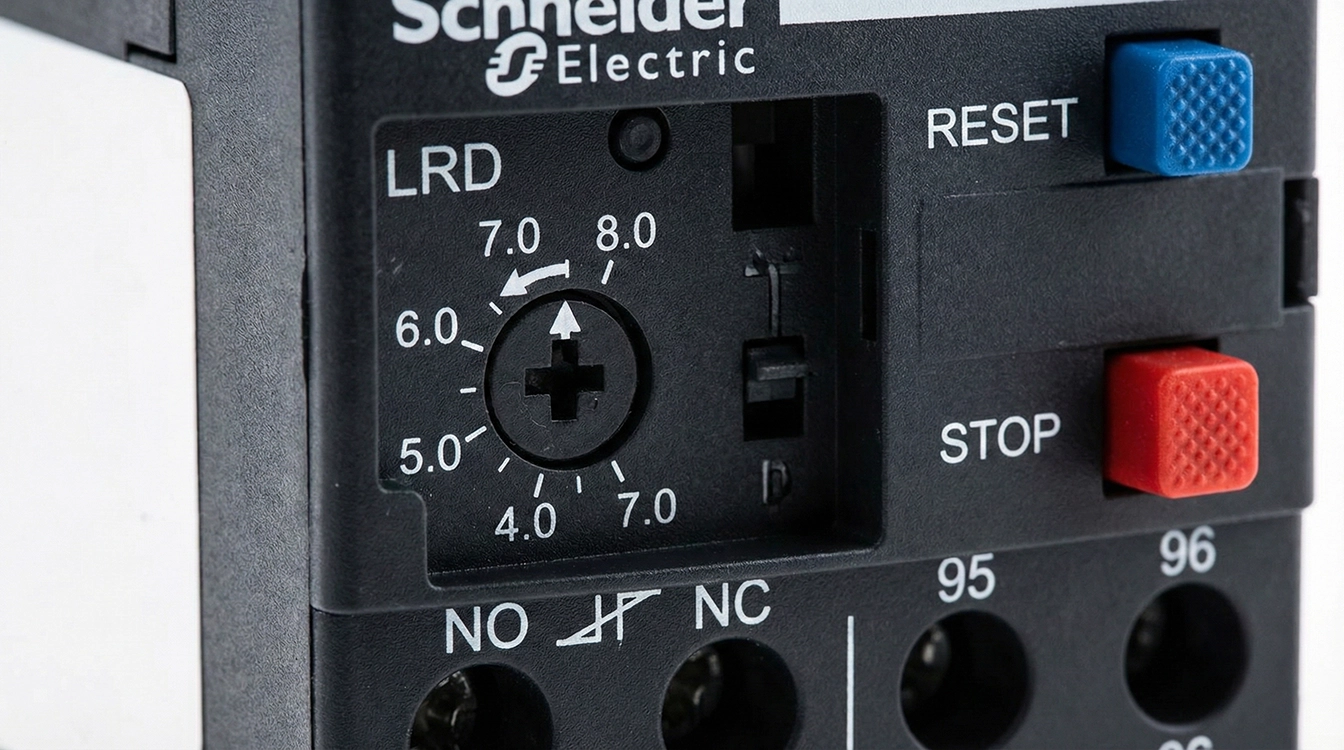 تنظیم درجه آمپر و دکمه ریست دستی اتوماتیک بی متال