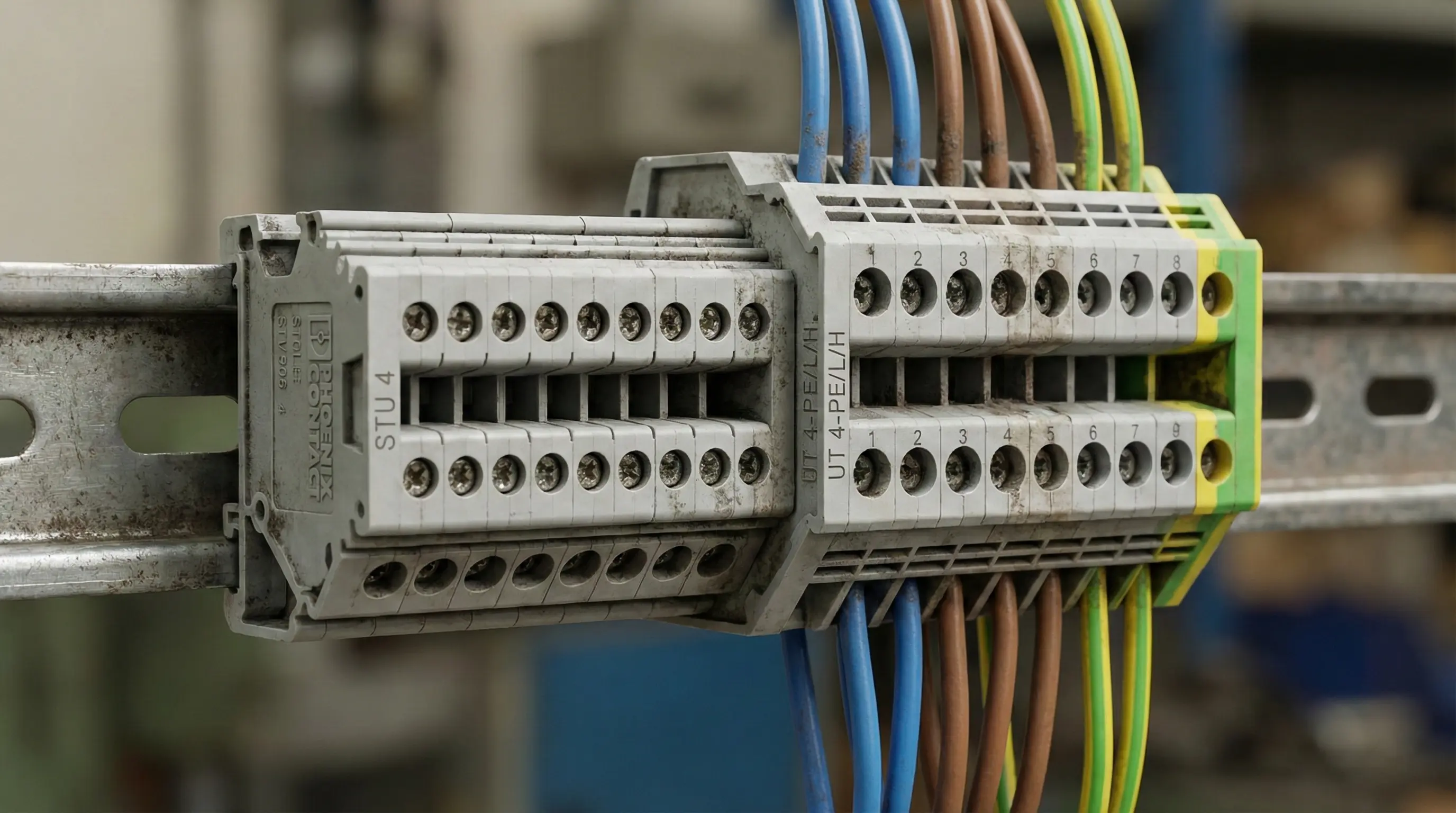 مقایسه ترمینال ریلی یک طبقه و دو طبقه برای نشان دادن صرفه&zwnj;جویی در فضای تابلو برق