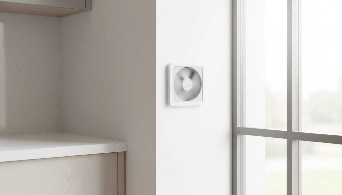 هواکش دیواری کوچک و مدرن برای تهویه آشپزخانه یا سرویس بهداشتی برای رفع بو