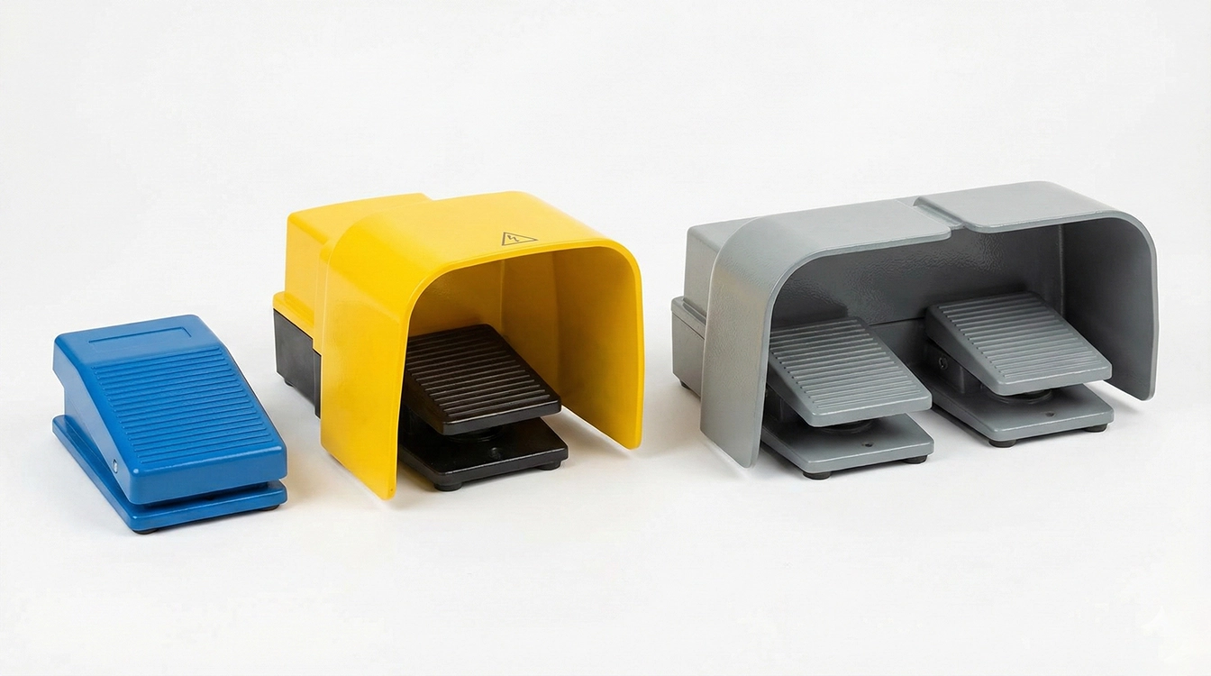 مقایسه پدال پایی ساده، پدال صنعتی حفاظ دار و پدال دوبل