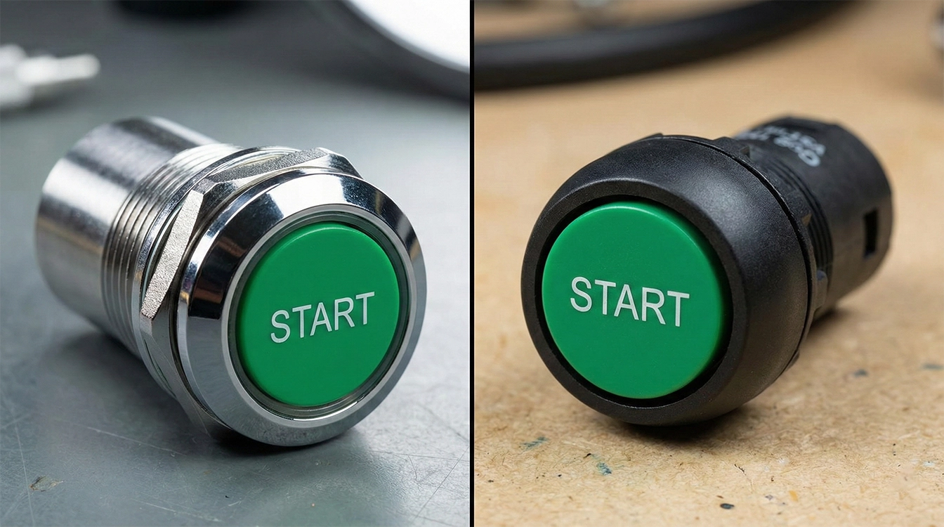 مقاومت شاسی استارت فلزی اشنایدر در برابر شستی پلاستیکی باکالیت