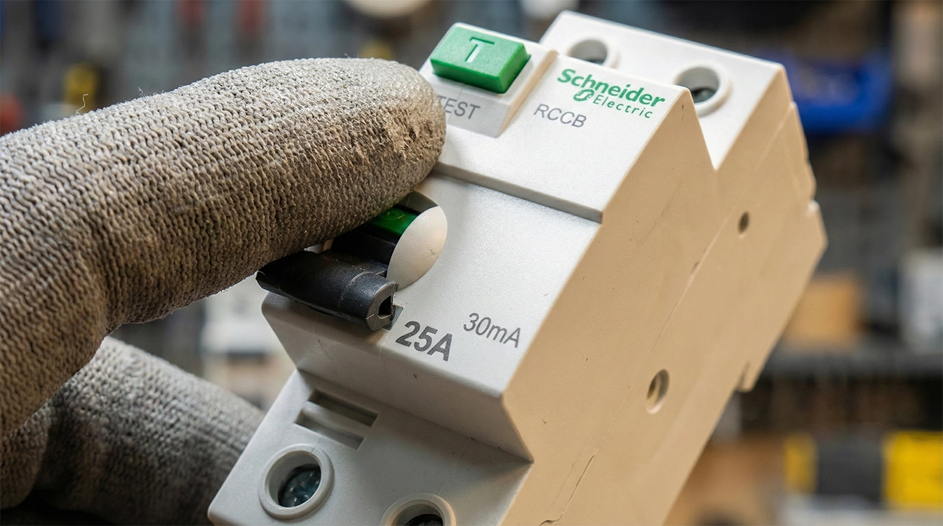 نحوه تست سالم بودن کلید محافظ جان با دکمه T