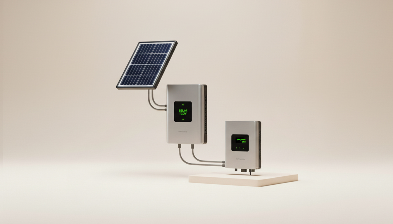 اجزای اصلی یک سیستم خورشیدی: پنل خورشیدی، اینورتر و کنترلر شارژ خورشیدی