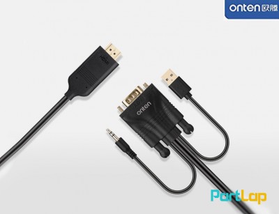 تبدیل تصویر VGA به HDMI همراه با صدا مدل  OTN-5152 VGA To HDMI Converter