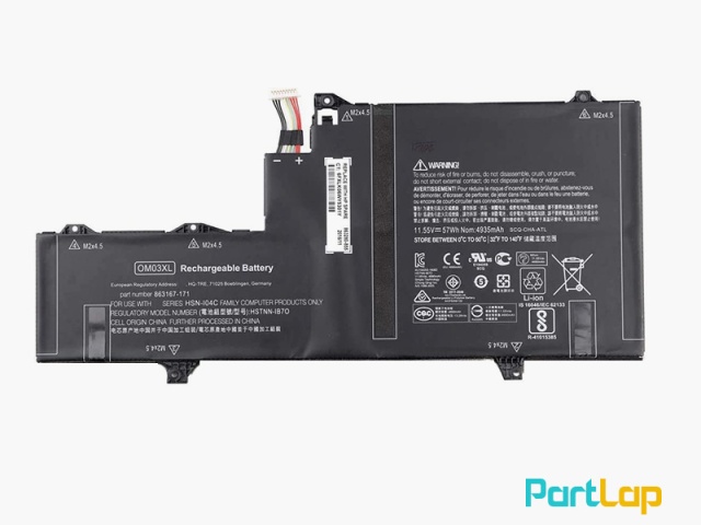 باتری 3 سلولی OM03XL لپ تاپ اچ پی EliteBook X360 1030 G2