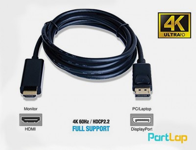 کابل تبدیل Display Port به HDMI کیفیت 4K و طول 1 متر