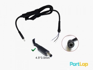 کابل شارژر لپ تاپ Dell با کانکتور 3.0*4.5 سه سیم سوزن دار ریز