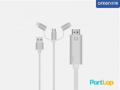 کابل HDMI سه سر انتقال تصویر و شارژ OTN-7537A HDTV Cable
