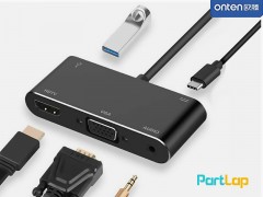 تبدیل USB TYPE C به HDMI/VGA و صدا مدل OTN-9573S