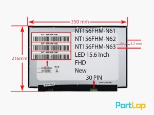 ال ای دی لپ تاپ 15.6 اینچ 30 پین مدل NT156FHM-N61 USlim