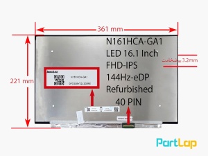 ال ای دی لپ تاپ 16.1 اینچ 40 پین مدل N161HCA-GA1 USlim