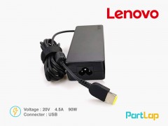 شارژر لپ تاپ لنوو 20 ولت 4.5 آمپر 90 وات رابط USB