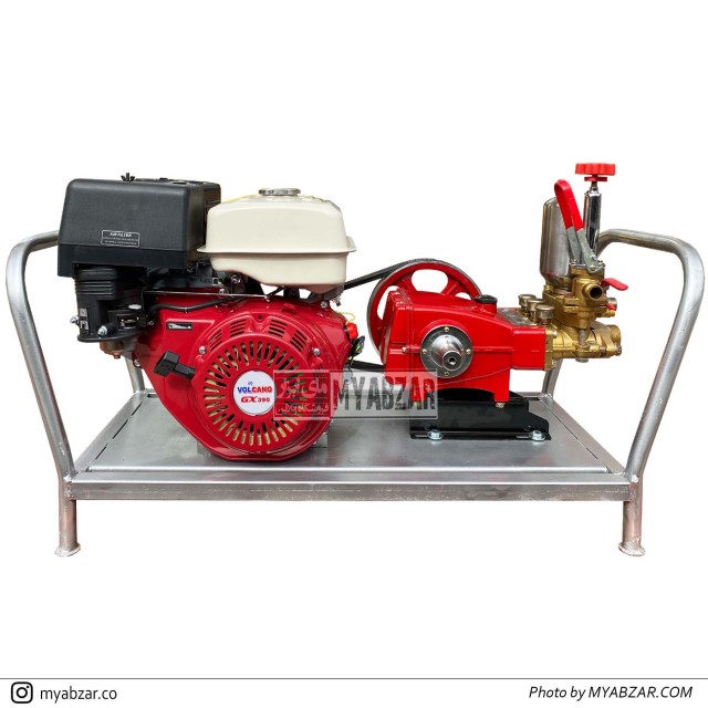 سمپاش مرکزی 13 اسب هوندا طرح و پمپ 80 بار دیاموند