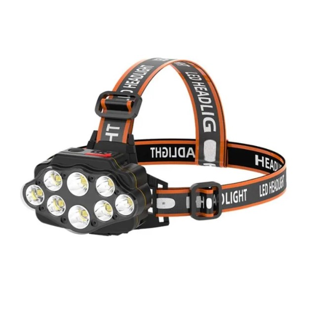 هدلامپ کوهنوردی 8 لامپه توبیز مدل HeadLamp-01